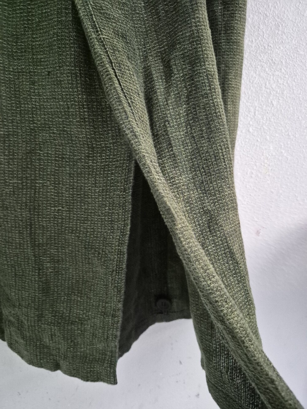 Flax By Jeanne Engelhart Vintage Linen Forest Green Maxi Skirt** L Earthy Boho - Picture 4 of 13